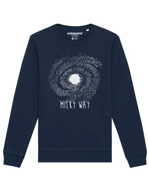 watapparel watapparel Sweatshirt Unisex Milky way, French navy, – Produktbild 1 von 4