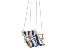 CONACORD Baby und Kinder Schaukel aus Holz blau-natur gestreift 30 x 35 cm – Produktbild 1 von 1