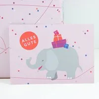 Bow & Hummingbird Bow & Hummingbird Postkarte Alles Gute (Elefant) – Produktbild 1 von 1