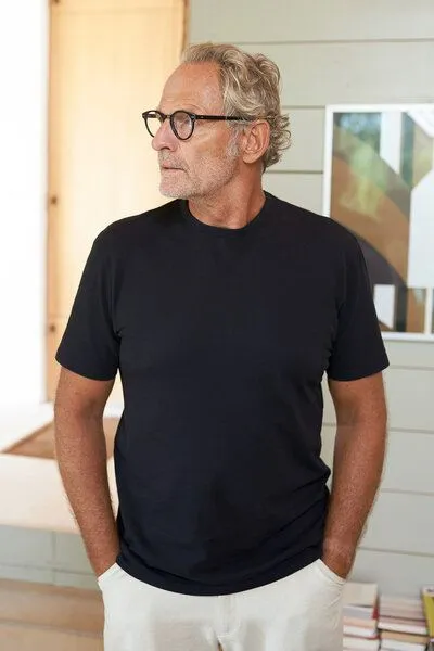 About Companions About Companions Basic T-Shirt LIRON aus Bio-Baumwollpiqué, Schwarz (eco pique black), – Produktbild 1 von 4