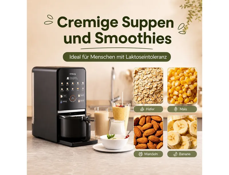 O.Young Standmixer O.Young Pflanzenmilch-Maker Selbstreinigend Standmixer Veganmilch, 1200 W – Produktbild 2 von 5