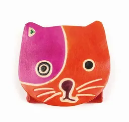 El Puente El Puente Geldbörse "Schräge Katze" | Fair Trade & Handmade aus Indien – Produktbild 1 von 1