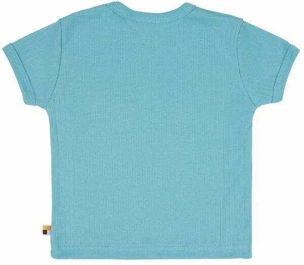 loud + proud loud + proud Babys & Kinder T-Shirt Derby Rib mit Druck, GOTS-zertifiziert, Cyan(petrol), – Produktbild 1 von 2