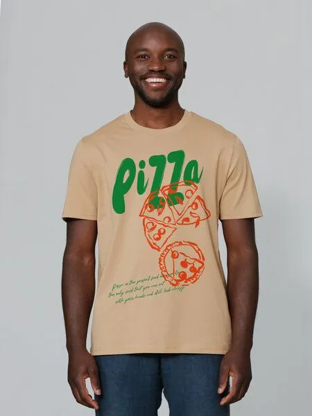 watapparel watapparel T-Shirt Unisex Pizza, Latte, – Produktbild 1 von 4