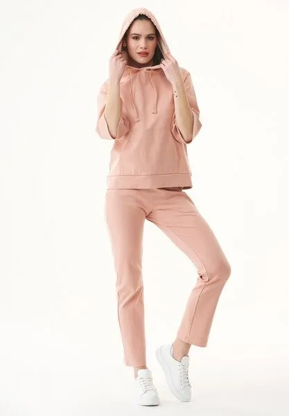 ORGANICATION ORGANICATION 3/4 Arm Kapuzenpullover aus Bio-Baumwolle, Dusty blush, – Produktbild 2 von 4
