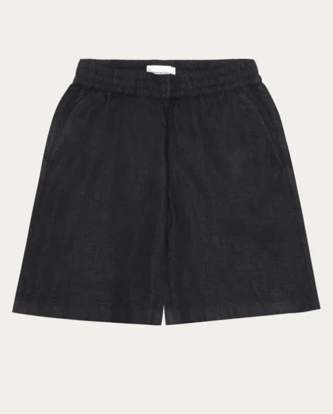 KnowledgeCotton Apparel KnowledgeCotton Apparel Posey Wide Mid-Rise Linen Shorts, Black jet (schwarz), – Produktbild 1 von 3