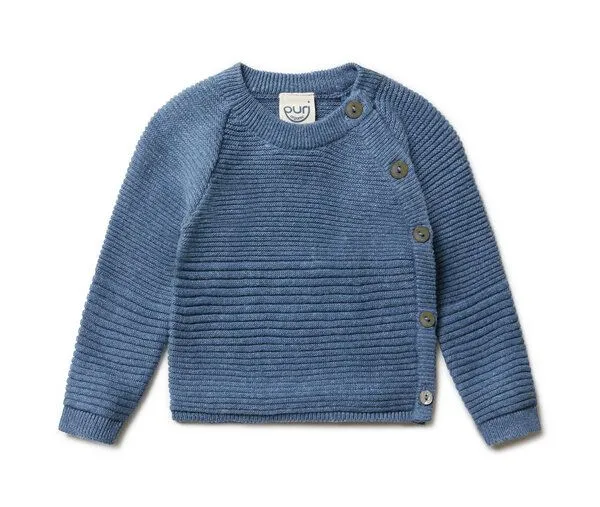 Puri Organic Puri Organic Baby Kimono Volumenkrausstrick Bio Baumwolle Leinen, Navy, – Produktbild 1 von 1