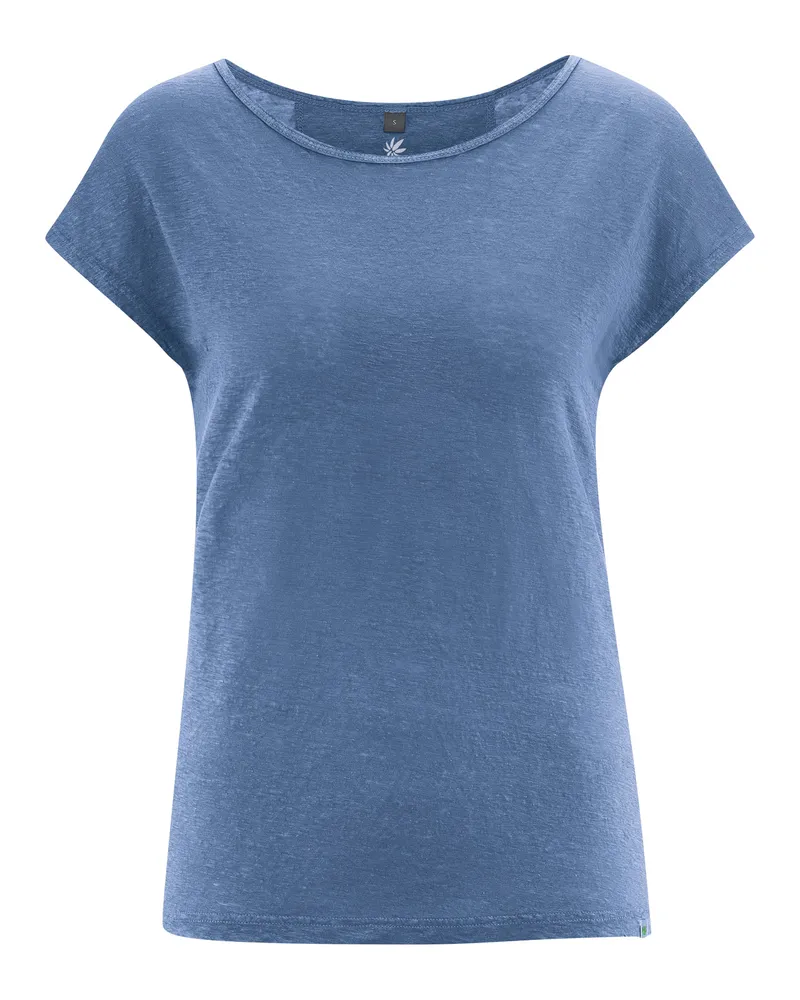 HempAge Hempage Damen vegan T-Shirt Regular Fit Blueberry, Blau, – Produktbild 1 von 2