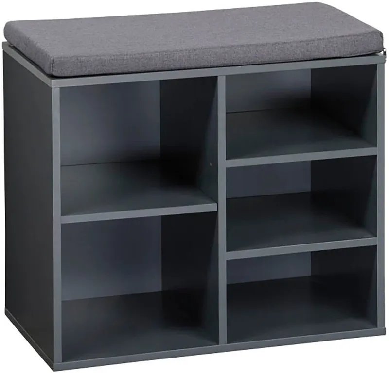 Kesper Kesper Schuhschrank KESPER Schuhschrank mit Sitzkissen, FSC, Grau, – Produktbild 1 von 5