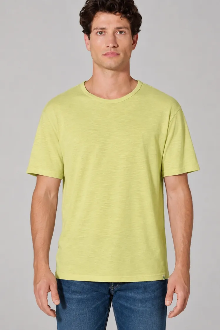 HempAge Hempage Herren vegan T-Shirt Aus Slub Jersey Lindgrün, Grün, – Produktbild 2 von 2