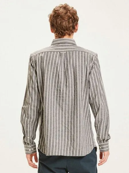 KnowledgeCotton Apparel KnowledgeCotton Apparel Hemd Larch Flannel, Gestreift (dark grey melange), – Produktbild 3 von 3