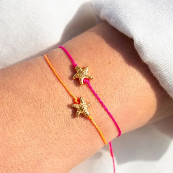 Bow & Hummingbird Bow & Hummingbird Armband auf Karte - Seesternchen, Neon-pink, – Produktbild 3 von 4