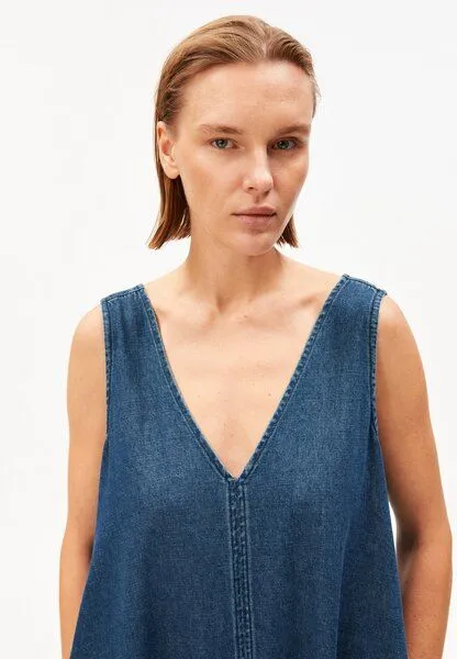 ARMEDANGELS ARMEDANGELS DENIM V-NECK Damen Bio-Baumwoll Mix, Blue, – Produktbild 3 von 4