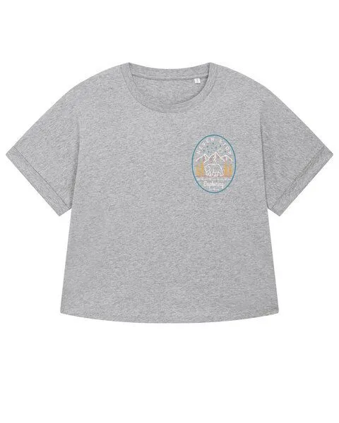 watapparel watapparel Oversize T-Shirt Frauen Never stop exploring, Heather grey, – Produktbild 1 von 2