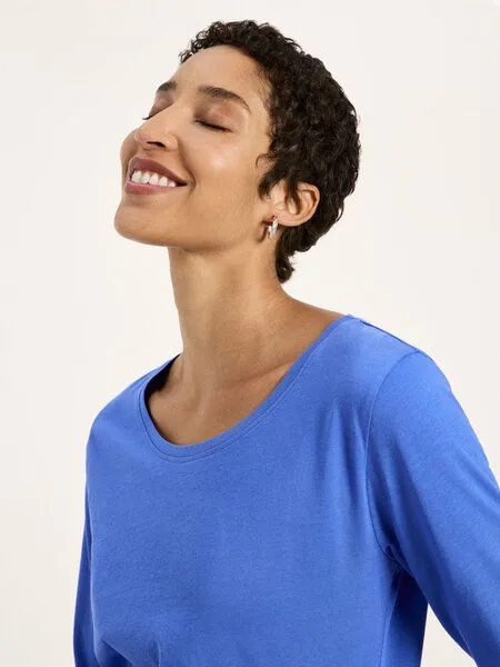 LANIUS LANIUS Basic-Langarmshirt, Lavender blue, – Produktbild 3 von 4