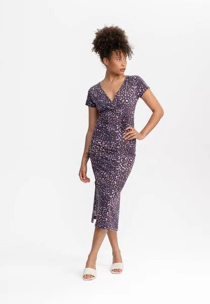 MELA V-Neck Kleid lang Style SHREOSHI | von MELA | Fairtrade & GOTS zertifiziert, Chai flowers, – Produktbild 1 von 4
