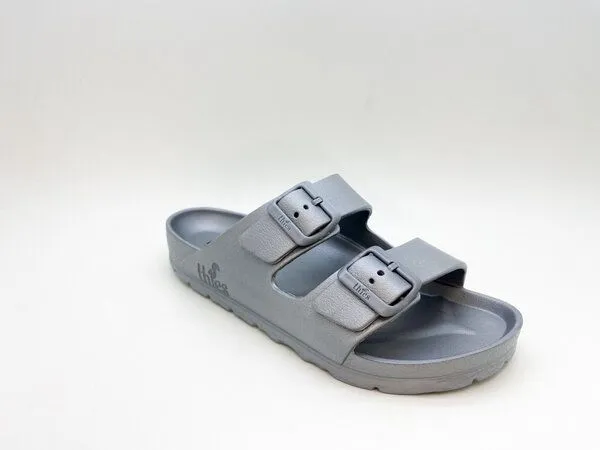 thies Vegane Ecofoam Sandale thies Men, Silver, – Produktbild 3 von 4