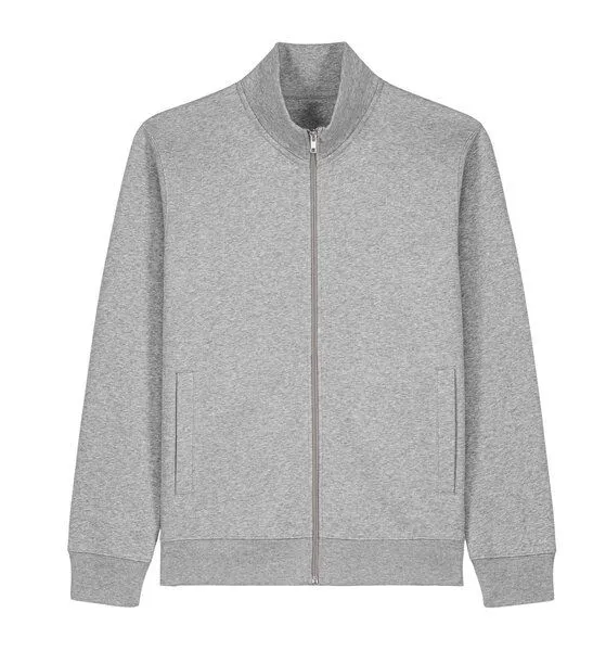 Greenspired Greenspired Bio Unisex Sweatshirt mit Reißverschluss und Stehkragen 280g/m², Meliertes grau, – Produktbild 1 von 1
