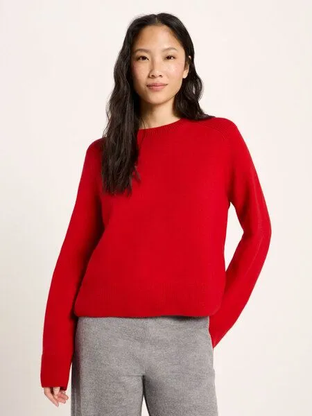 LANIUS LANIUS Cropped Pullover aus Bio-Schurwolle und Bio-Baumwolle (GOTS), Rot-red, – Produktbild 1 von 4