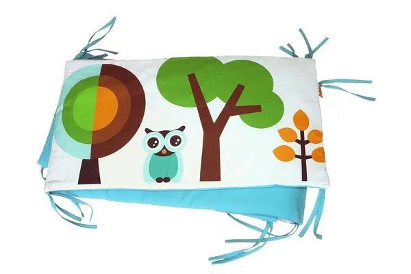 Millemarille Millemarille kleines Bettnest für skandinavische Babybetten IKEA 60x60x60cm, Modern owls blue (eule), – Produktbild 2 von 4