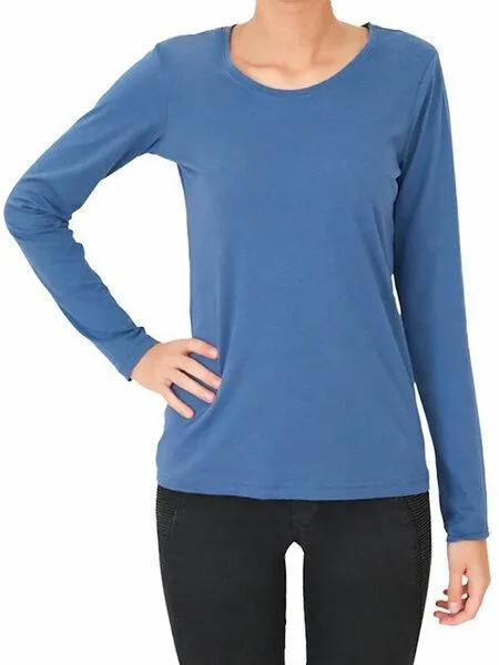 Leela Cotton Leela Cotton Damen Langarmshirt 5 Farben Bio-Baumwolle, Naturweiß, – Produktbild 1 von 3
