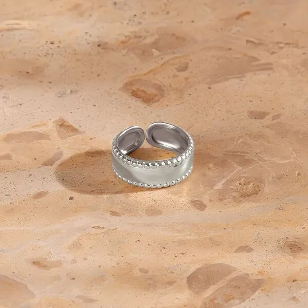 ELEKTROPULLI Größenverstellbarer BOLD TRIPLE Ring ca. Ø 17 - 19mm von Elektropulli, Silber, – Produktbild 3 von 3