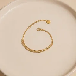 ELEKTROPULLI ELEKTROPULLI Feines Armband mit Gliederkette in ca. 21 cm x 1 mm / 6 mm (inkl. 5 cm Verlängerungskette) – Produktbild 1 von 1