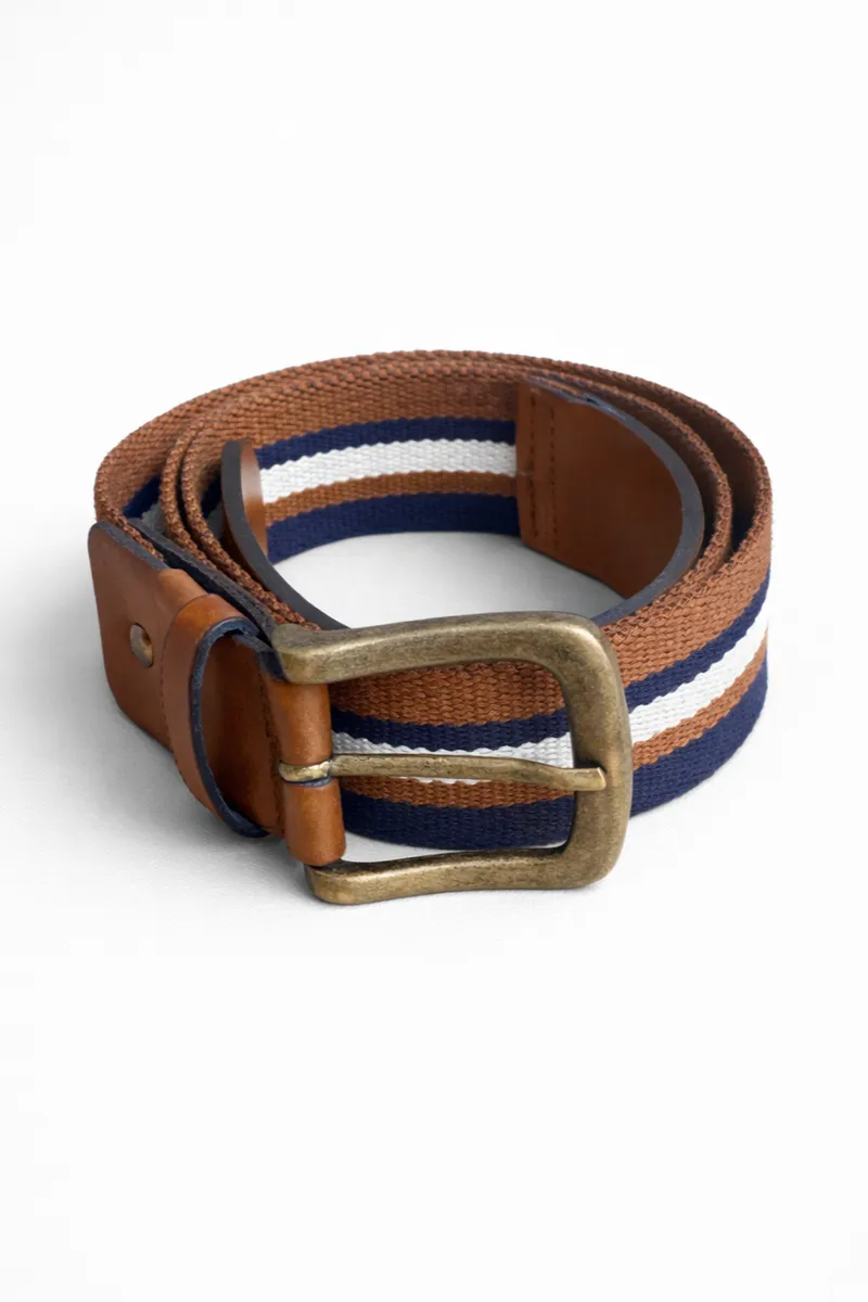 Solari Milano Solari Milano Herren vegan Gürtel Magenta Braun/Weiß/Blau, Dunkelbraun, – Produktbild 1 von 2