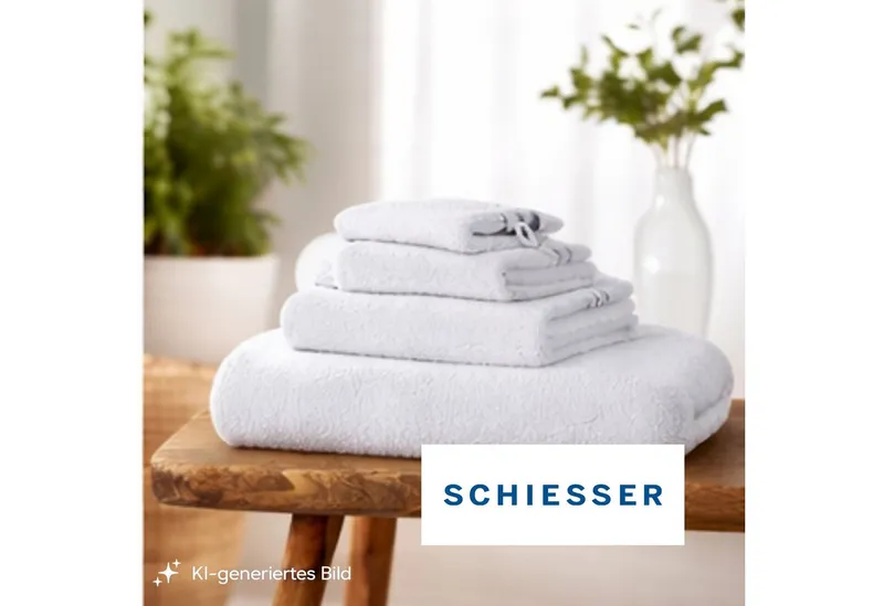 Schiesser Schiesser Waschhandschuh Skyline Color aus 100 % Baumwolle mit eleganter Streifenbordüre, (5-St), OEKO-TEX® MADE IN GREEN, Weiß, – Produktbild 3 von 5