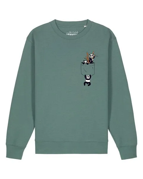 watapparel watapparel Sweatshirt Unisex Pocket Pandas, Green bay, – Produktbild 1 von 2