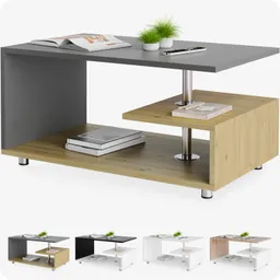Casaria® Couchtisch Orlando Holz/Grau 95x55x50cm – Produktbild 1 von 1