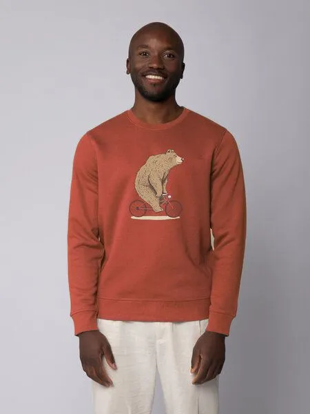 watapparel watapparel Sweatshirt Unisex Fahrradbär, Heritage brown, – Produktbild 2 von 4