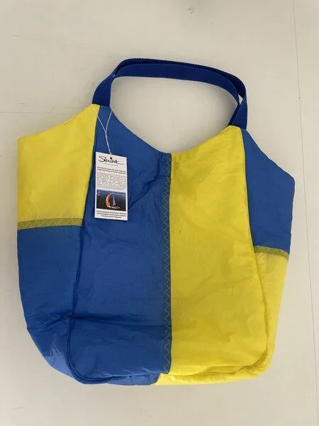 Skrabak Skrabak Upcycling-Tasche aus Segeltuch, Gelb-blau, – Produktbild 1 von 4