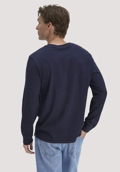 hessnatur hessnatur Jersey Longsleeve Relaxed aus reiner Bio-Baumwolle, Marine, – Produktbild 4 von 6