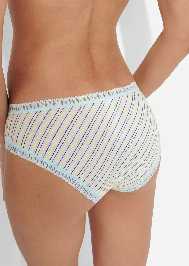 Sloggi Taillenslip mit Spitze im 3er-Pack - hellblau / royalblau / gemustert - Gr. XXL von Goldner Fashion, Blau, – Produktbild 3 von 3