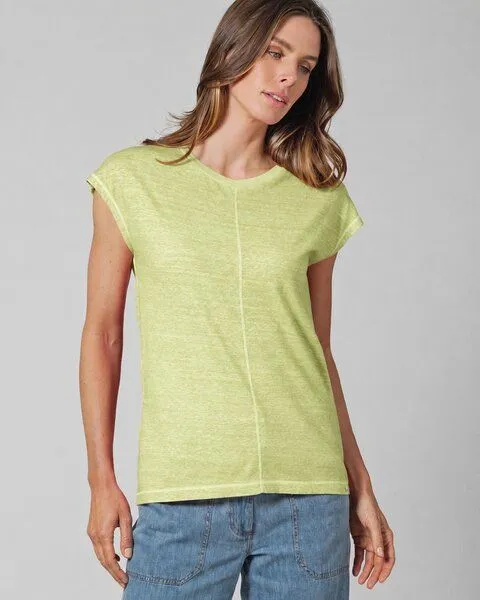HempAge HempAge Ärmelloses Damen-Shirt mit Wascheffekt Hanf/Biobaumwolle, Bamboo (grün), – Produktbild 2 von 4