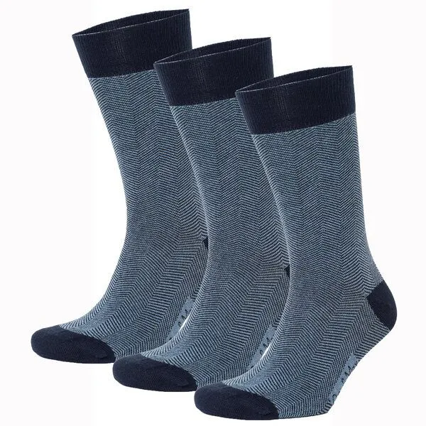 Opi and Max Opi and Max 3 Paar Herringbone Herren Socken aus Bio-Baumwolle (90% GOTS-zertifiziert) Opi & Max, Navy blau, – Produktbild 1 von 1