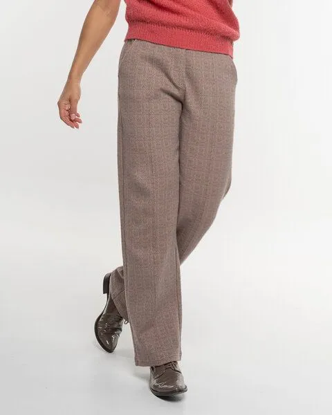 Alma & Lovis Alma & Lovis Edle Hose in Karo-Melange aus feiner Bio-Baumwolle | Karo Hose, Rose, – Produktbild 3 von 4