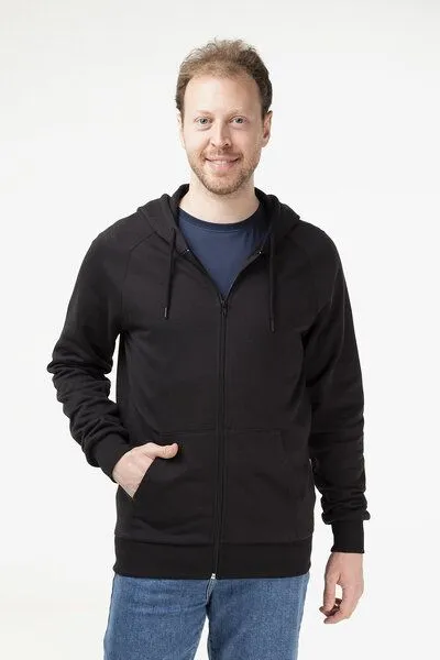 Evermind Evermind Unisex Kapuzenjacke aus Bio-Baumwolle, Schwarz, – Produktbild 2 von 4