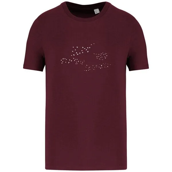 Greenspired Greenspired Basic Bio T-Shirt Skybirds Nr. 4 ( 155g/m²) XXS - 5 XL, Dunkelrot, – Produktbild 1 von 1