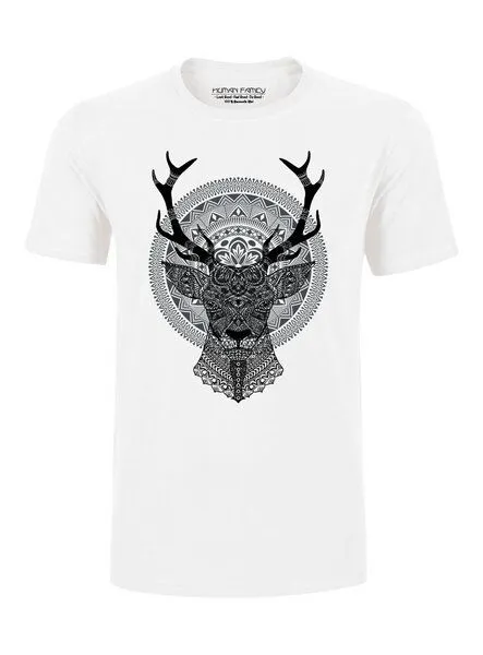 Human Family Human Family Bio T-Shirt Join "Deer" für Herren aus 100% Bio-Baumwolle, Weiss, – Produktbild 1 von 2