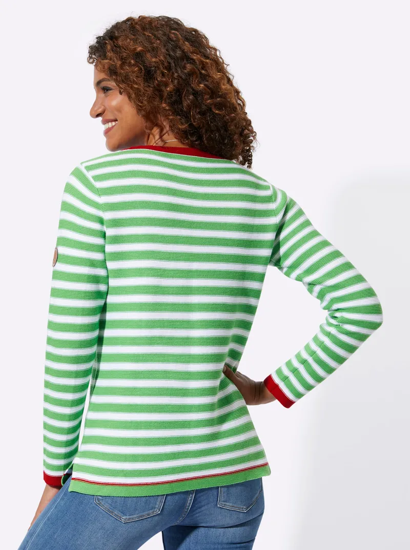Witt Pullover, Apfel-weiß-gestreift, – Produktbild 2 von 2