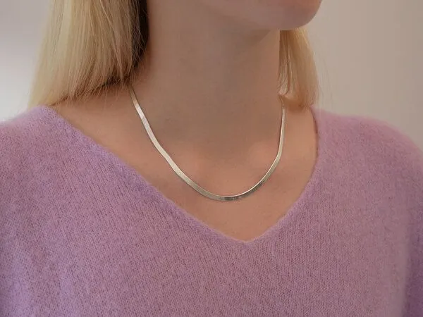 BELLYBIRD Jewellery BELLYBIRD Jewellery SCHLANGENKETTE - 925 Silber oder 925 Silber vergoldet, bewegliches Gliederband, Silber, – Produktbild 6 von 6