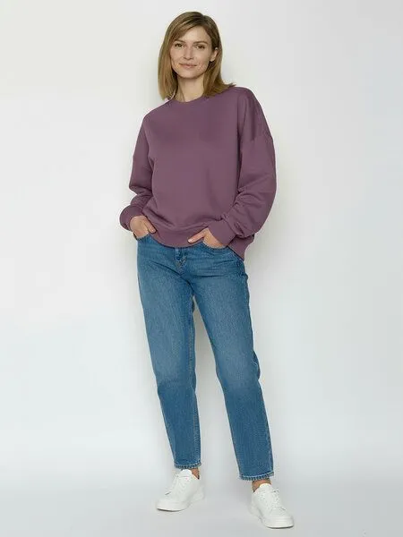 GreenBomb GREENBOMB Basic Core - Lässiges Sweatshirt aus Bio-Baumwolle / GOTS / Fair & Vegan, Lila (moorberry), – Produktbild 3 von 4