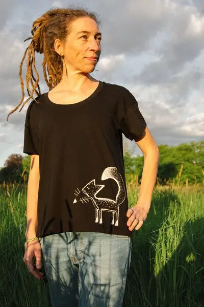 Cmig Cmig Damen T-Shirt Franzi Fuchs in schwarz – Produktbild 3 von 4