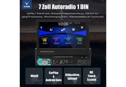 ESSGOO Autoradio 1 DIN 7" WinCE Flip Bildschirm Touchscreen Carplay BT RDS Navigationsgerät – Produktbild 1 von 1