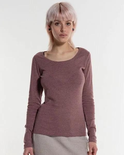 Alma & Lovis Alma & Lovis Ringel-Jerseyshirt aus Bio-Baumwolle | Melange Shirt, Woodrose, – Produktbild 1 von 4