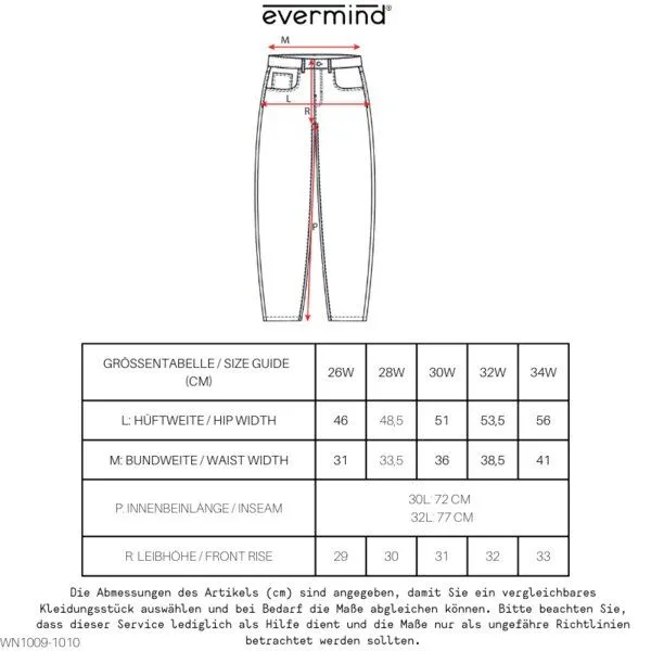 Evermind Evermind W's Mom Fit-WN1009, Lapis blue, – Produktbild 1 von 6