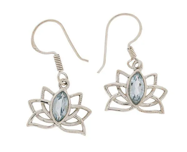 Crystal and Sage Lotus Ohrringe mit Topaz 925 Sterling Silber von Crystal and Sage – Produktbild 1 von 1