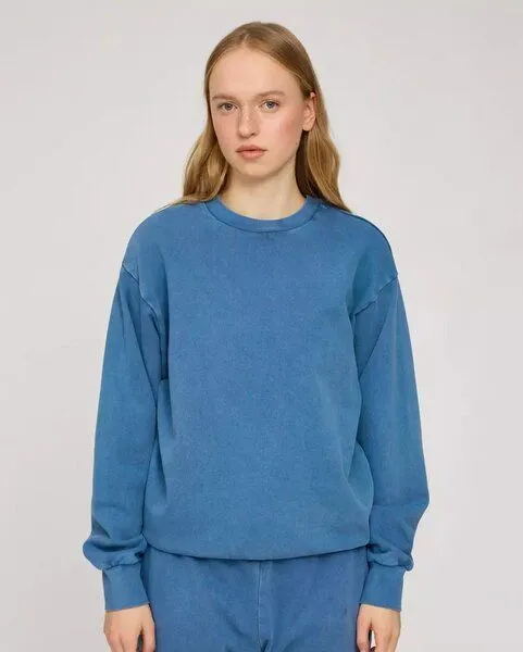 Mazine Mazine Genderless Sweatshirt Natural Dye - aus Bio-Baumwolle, Blau, – Produktbild 1 von 4